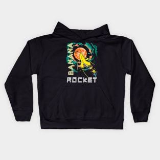 Banana Rocket Flight to the Red Moon Kids Hoodie